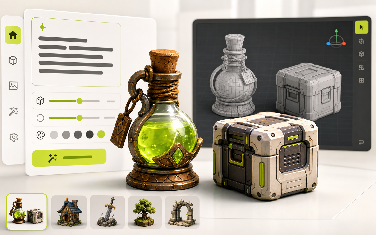 Game prop from a prompt case image